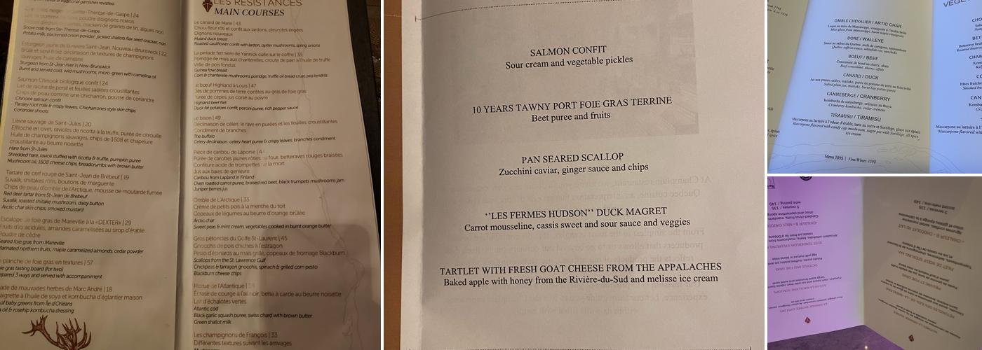Champlain Restaurant Menu