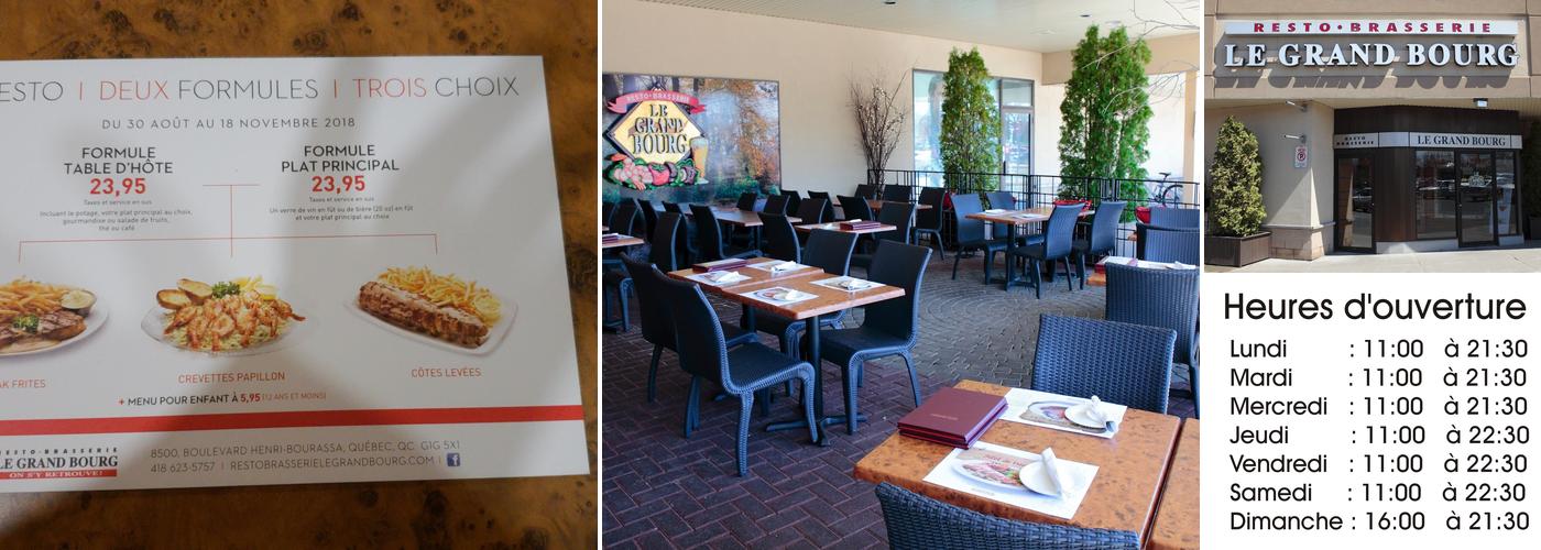 Resto-brasserie Le Grand Bourg Inc Menu