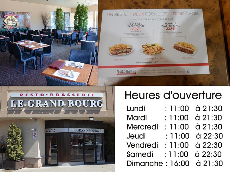 Resto-brasserie Le Grand Bourg Inc Menu