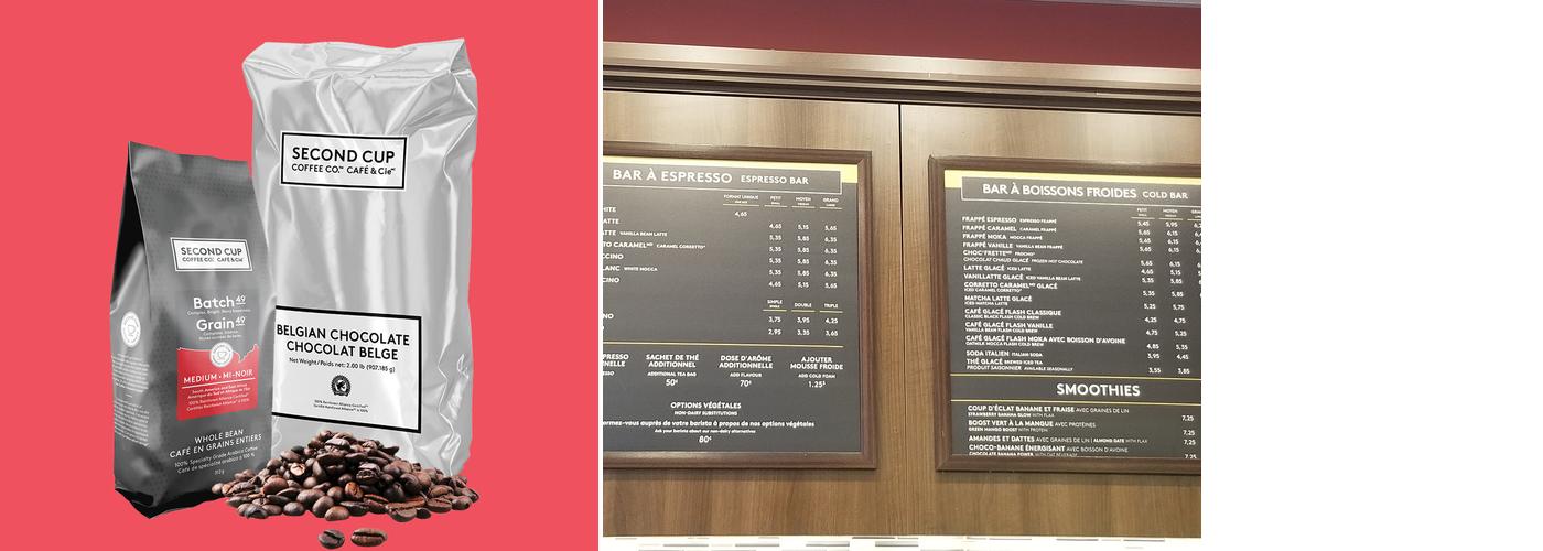 Second Cup Café Menu