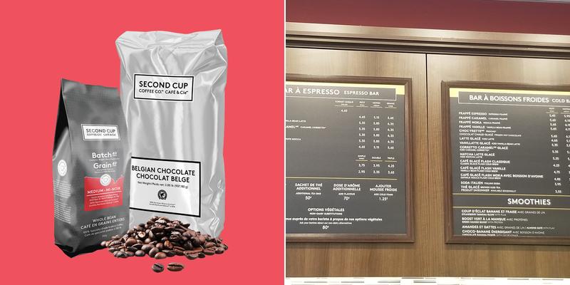 Second Cup Café Menu