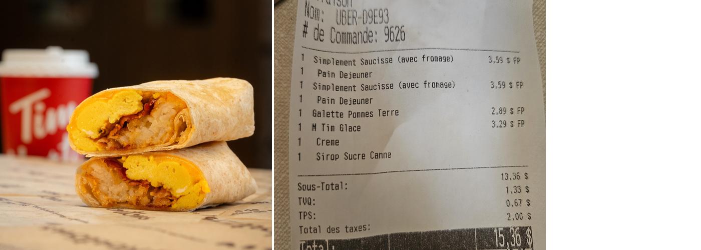 Tim Hortons Menu
