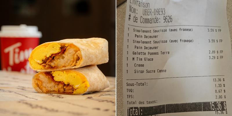 Tim Hortons Menu