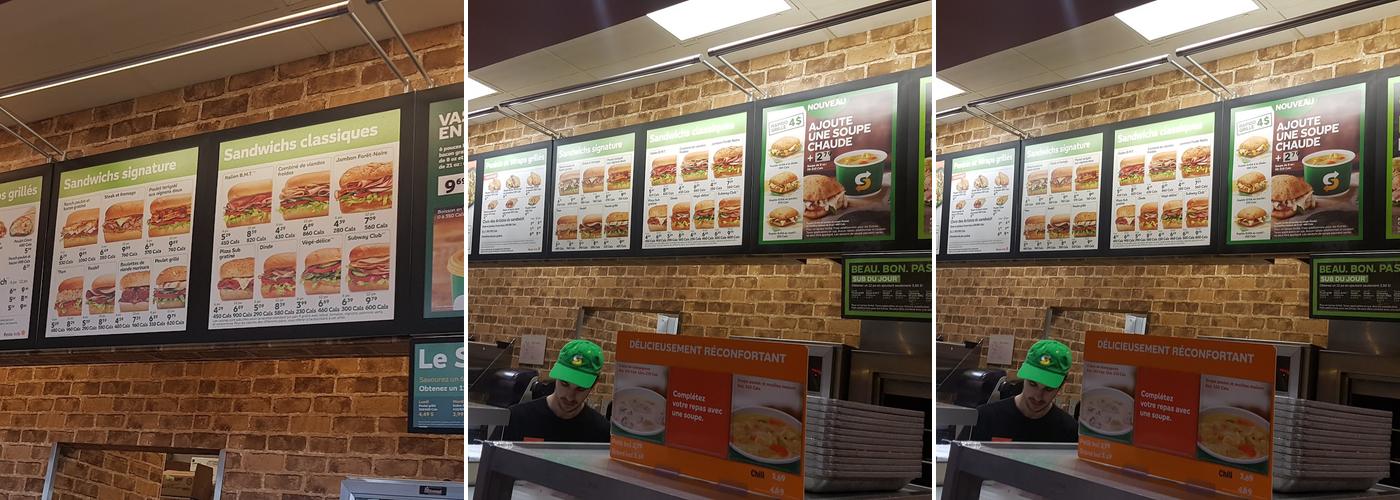 Subway Menu