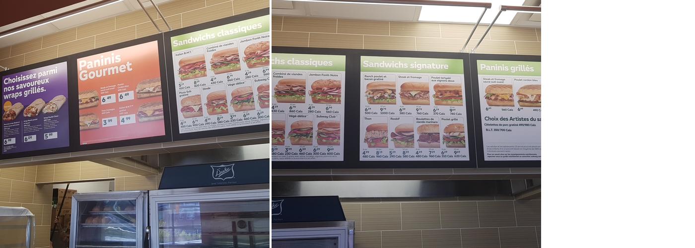 Subway Menu