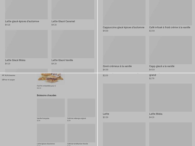 Tim Hortons Menu
