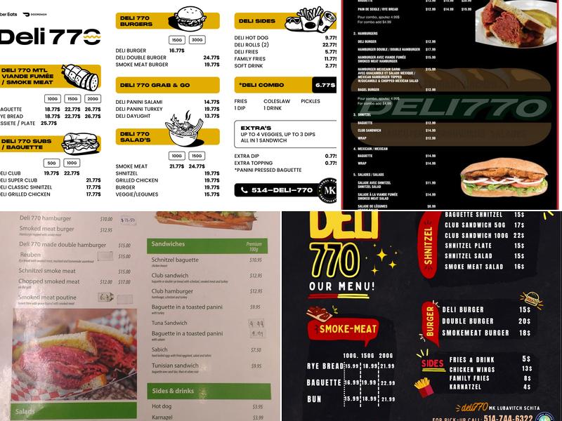 Deli 770 Menu