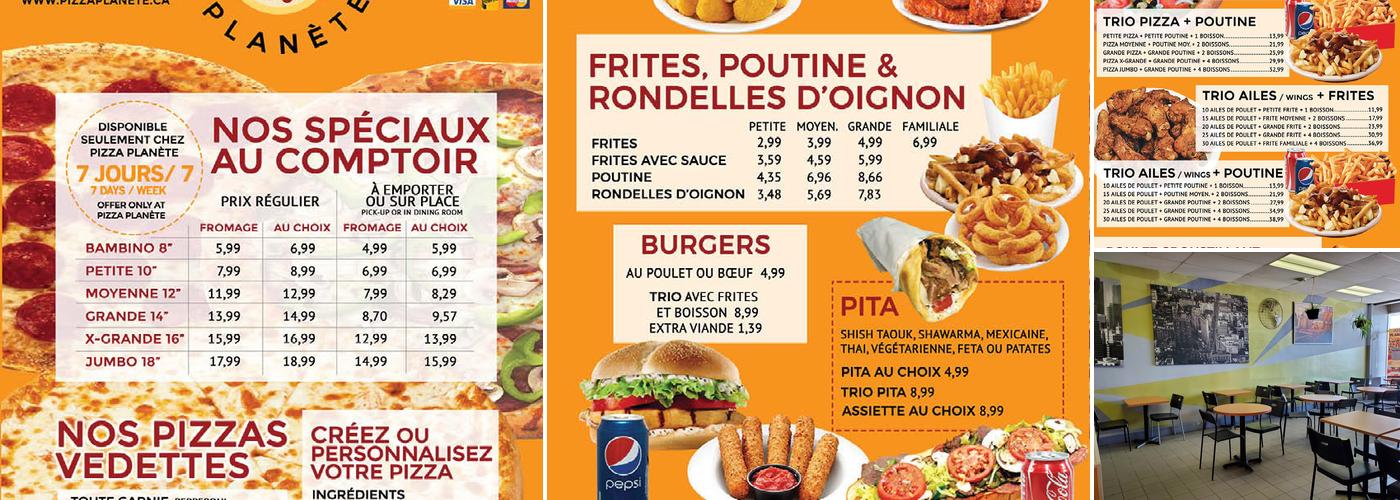 Pizza Planète Menu