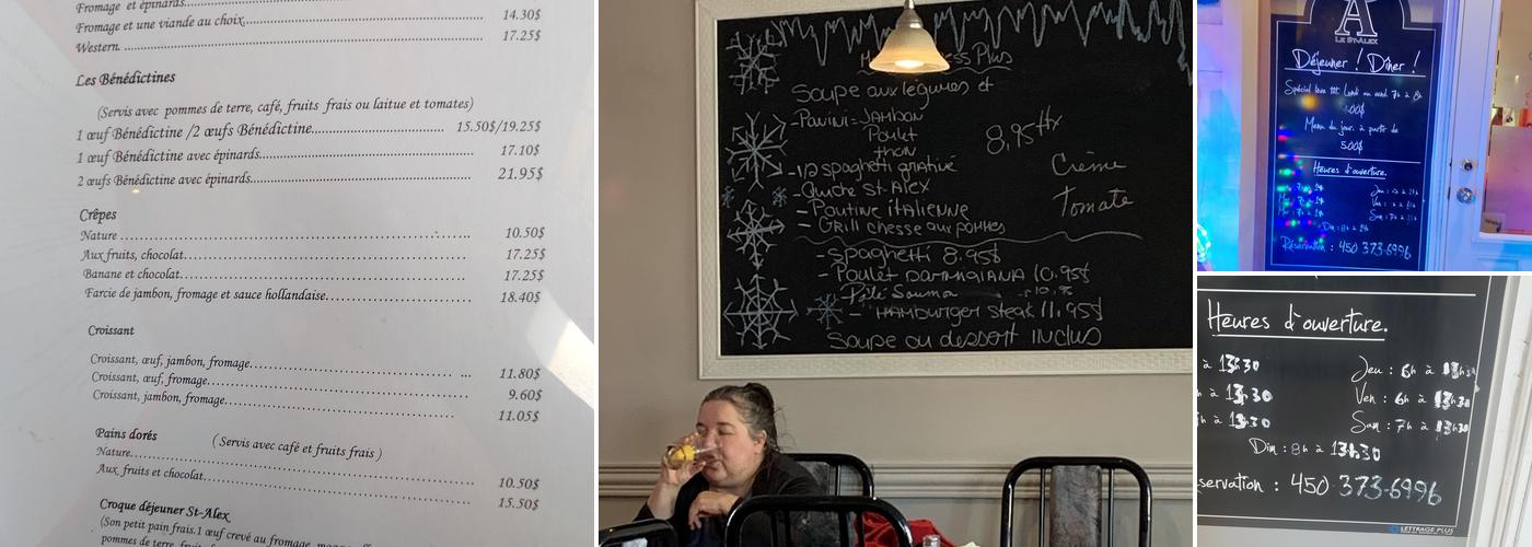 Le St-Alex Menu