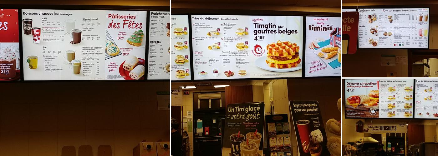 Tim Hortons Menu