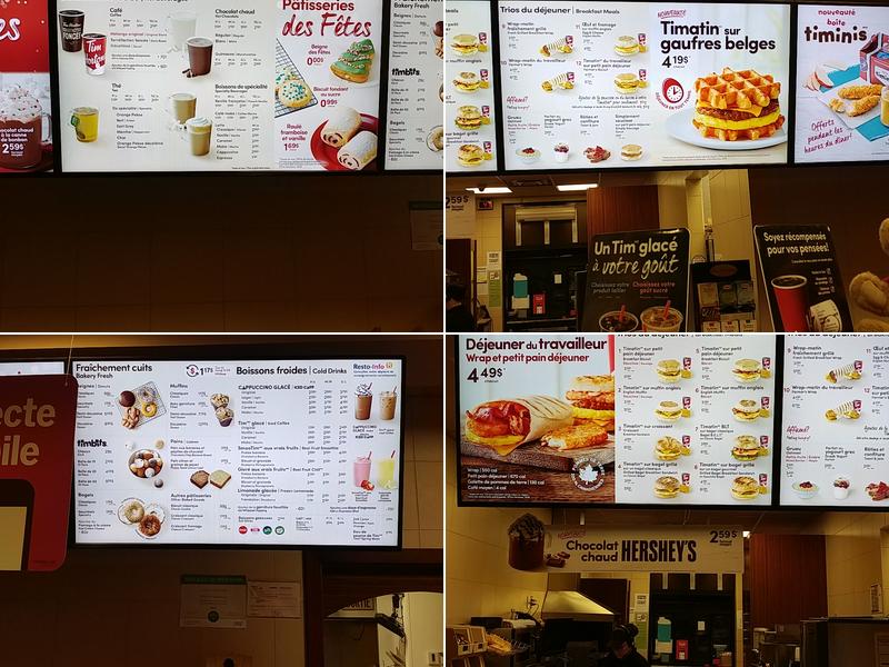 Tim Hortons Menu