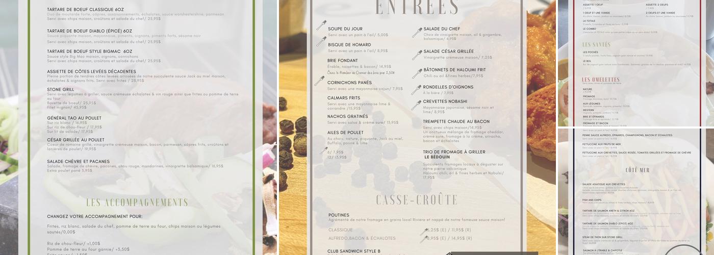 Le Belvédère Menu