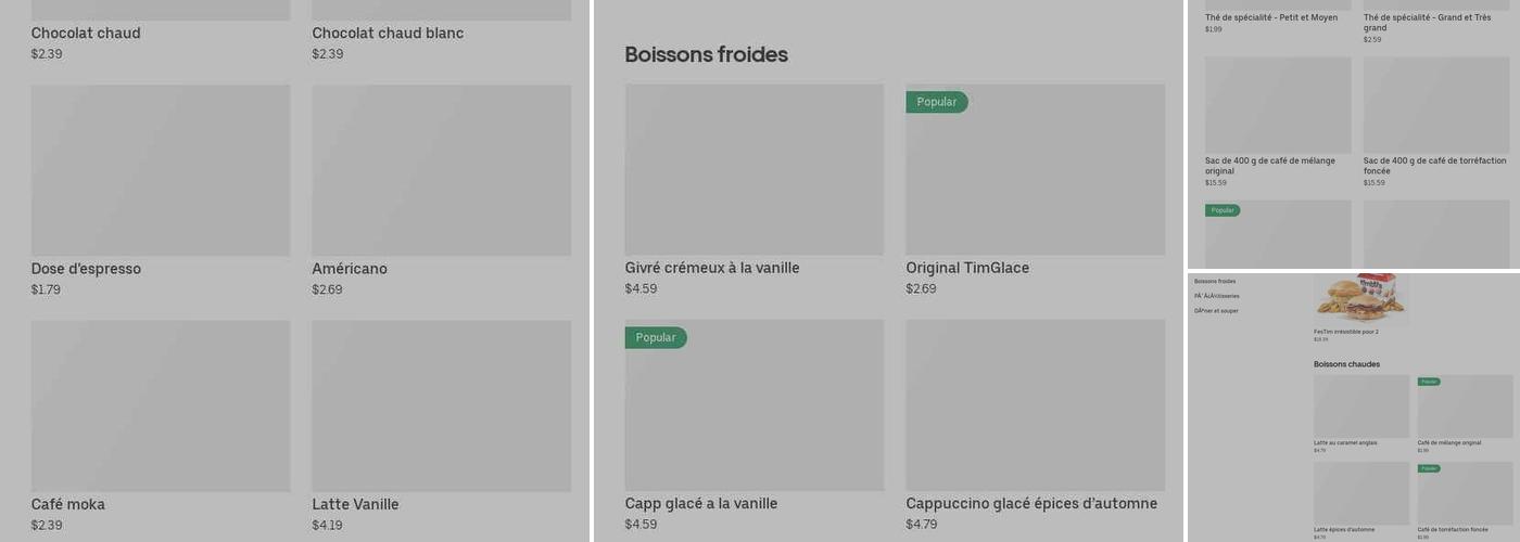 Tim Hortons Menu