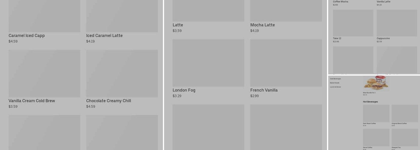 Tim Hortons Menu