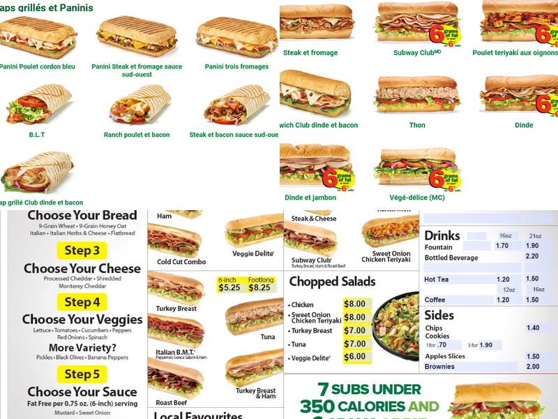 Subway Menu