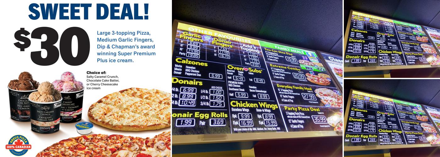 Greco Pizza Menu