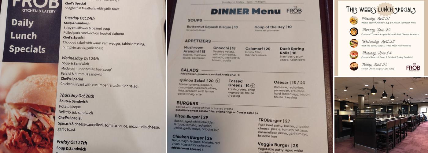 The Frob Kitchen & Eatery Menu