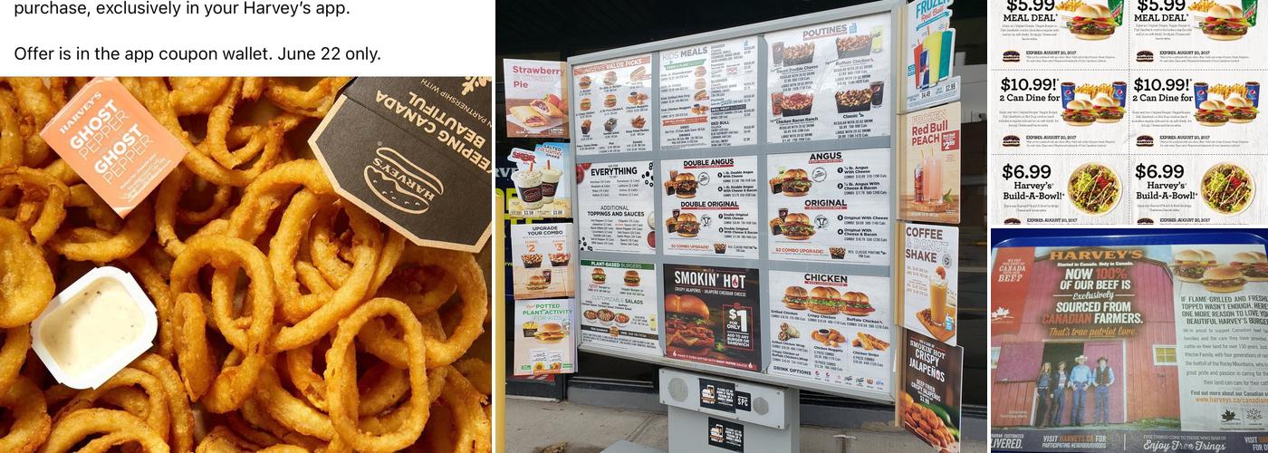 Harvey's Menu