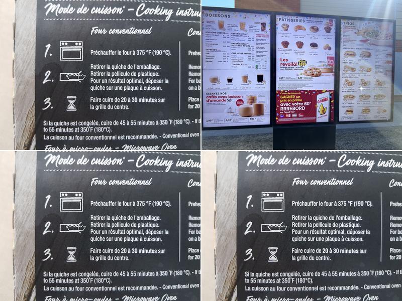 Tim Hortons Menu