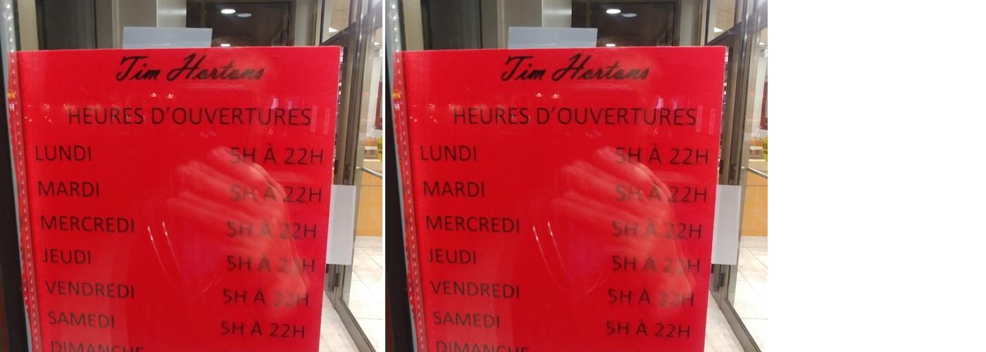 Tim Hortons Menu