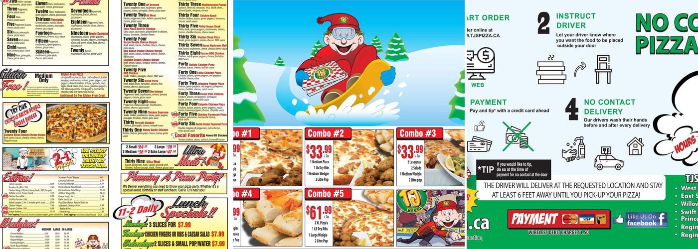 TJ's Pizza Menu