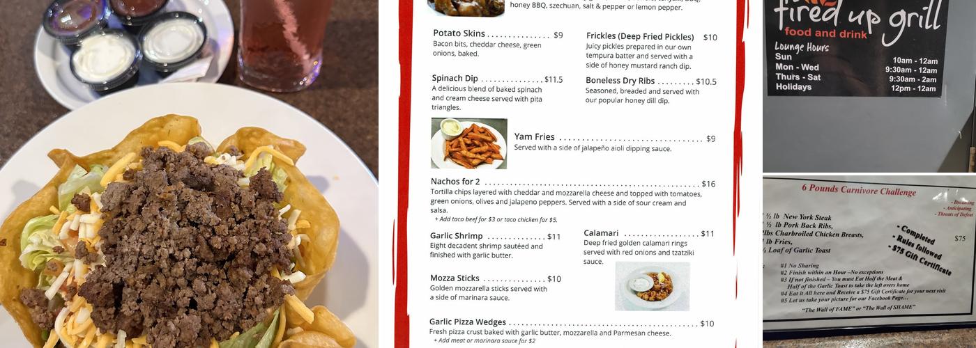Fired Up Grill Menu