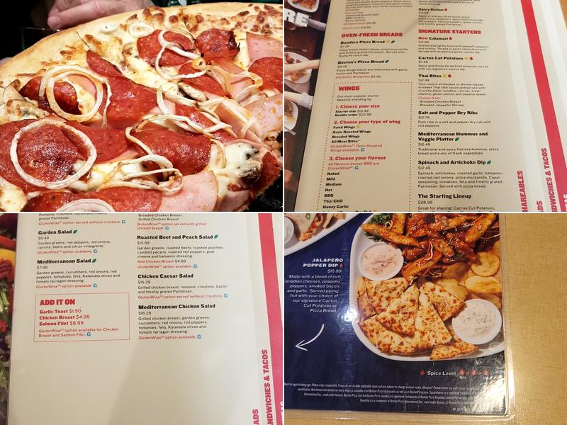 Boston Pizza Menu