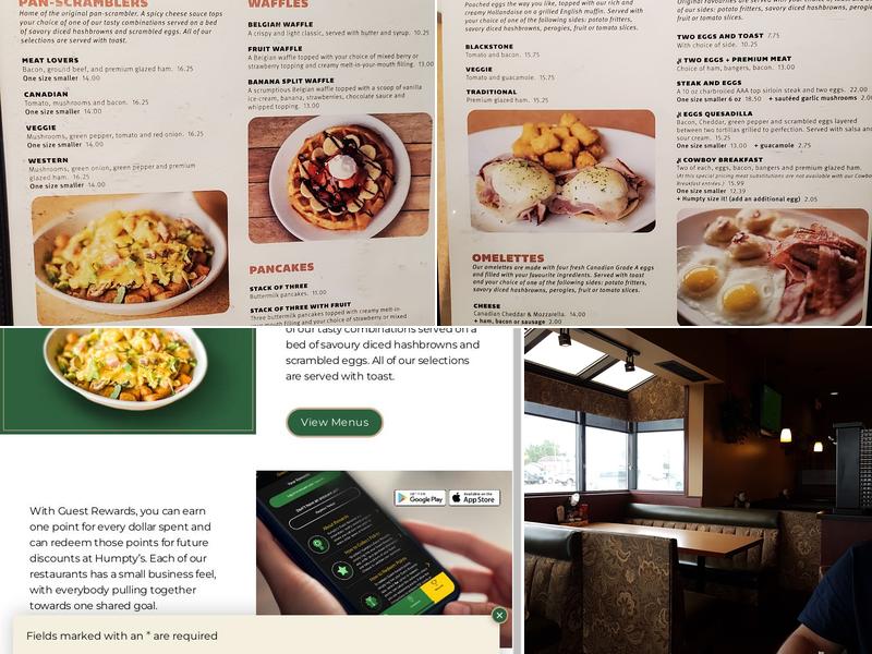 Humpty's Big Plate Diner - Kindersley Menu