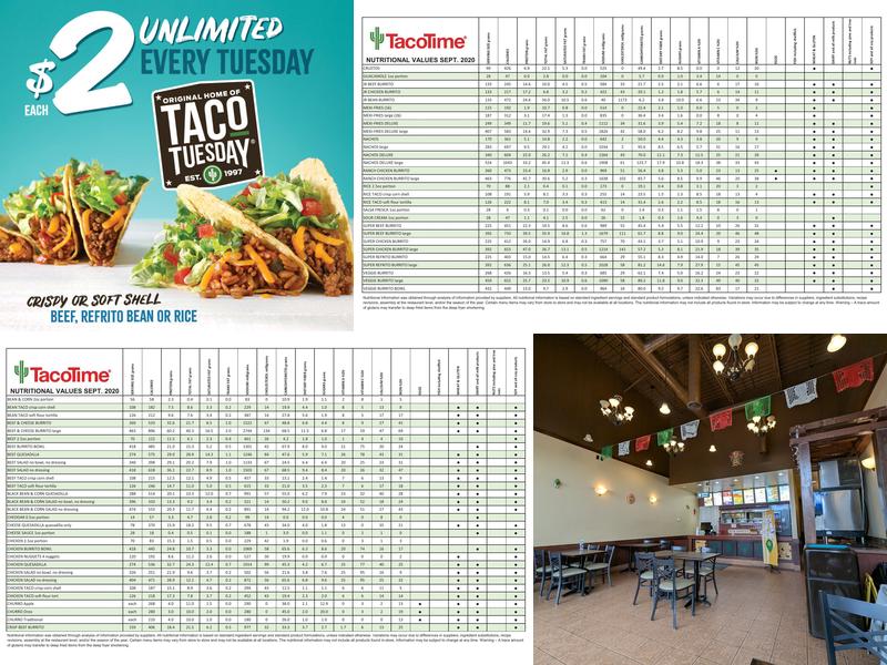 TacoTime Kindersely Menu