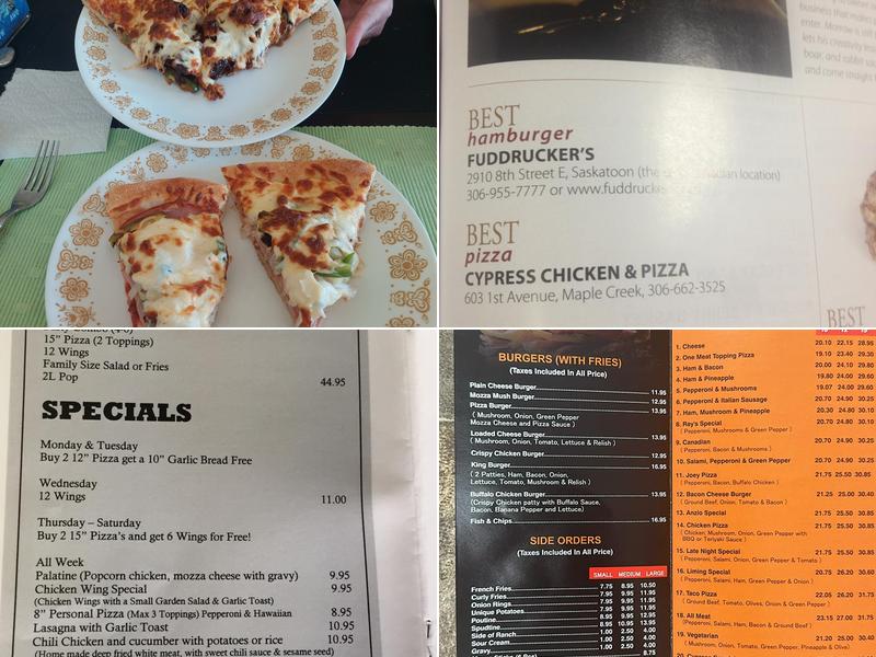 Cypress Pizza and Chicken Menu
