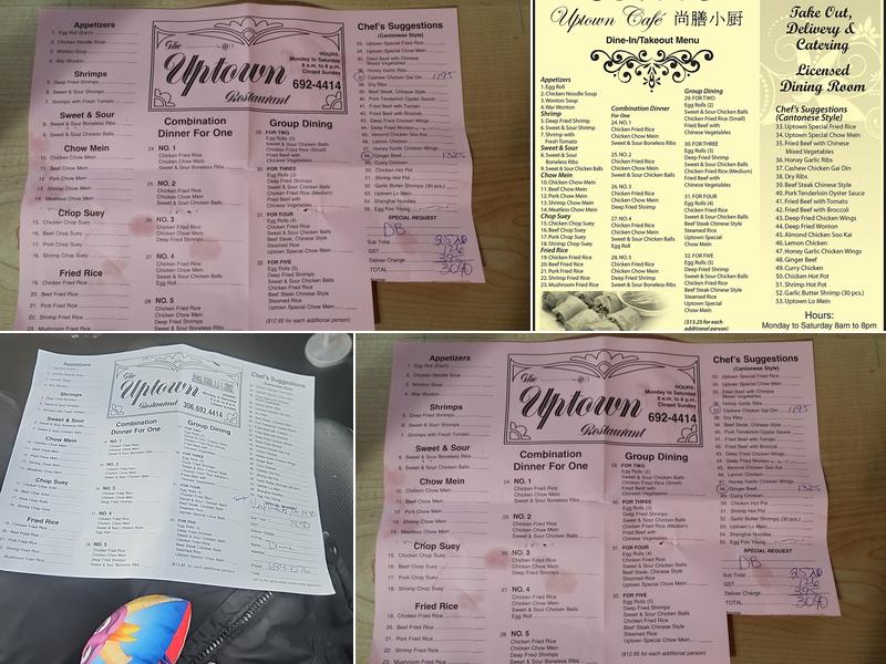 Uptown Cafe Menu