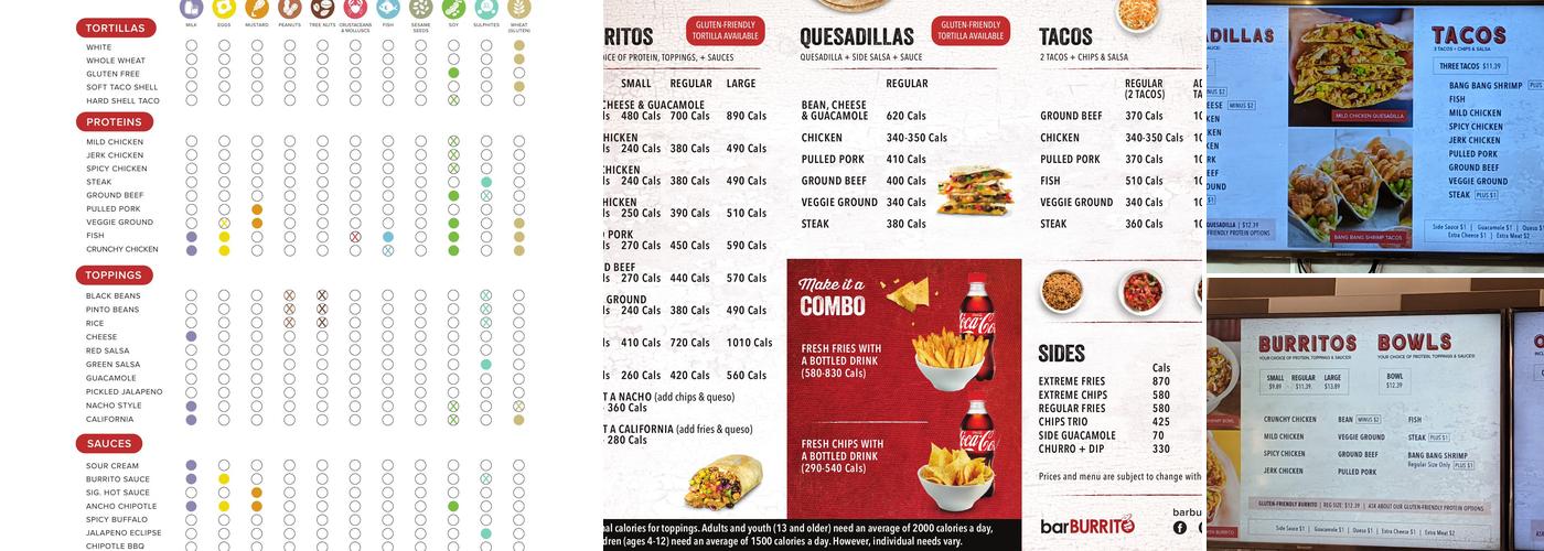 barBURRITO Menu