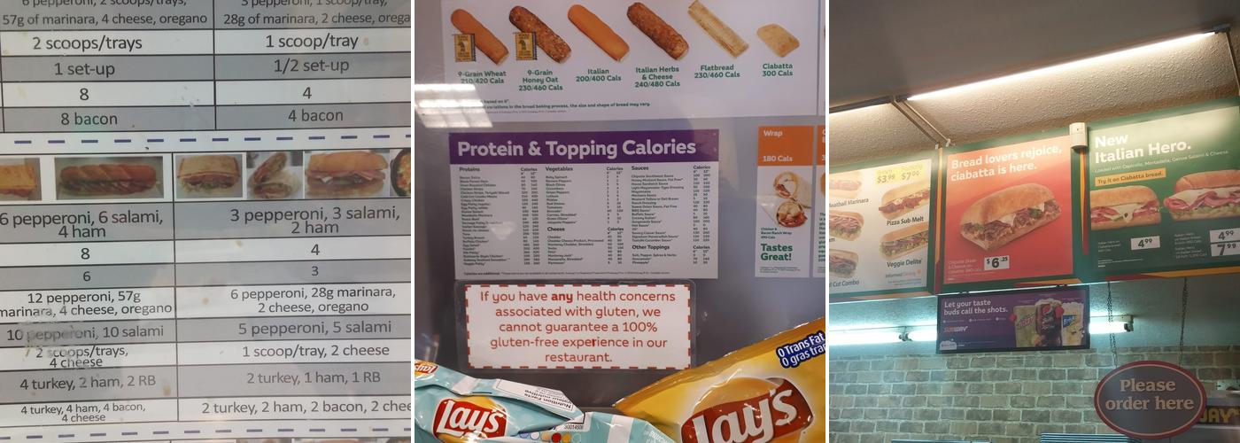 Subway Menu
