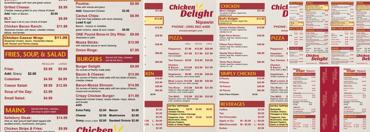 Chicken Delight | Nipawin Menu