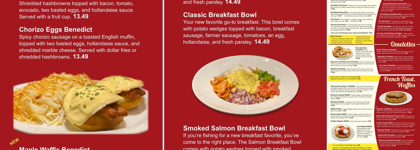 Grainfields Family Restaurant - Prince Albert Menu