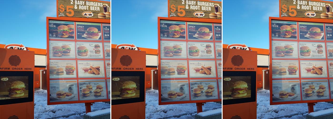 A&W Canada Menu