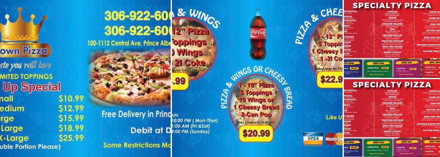 Crown Pizza Menu