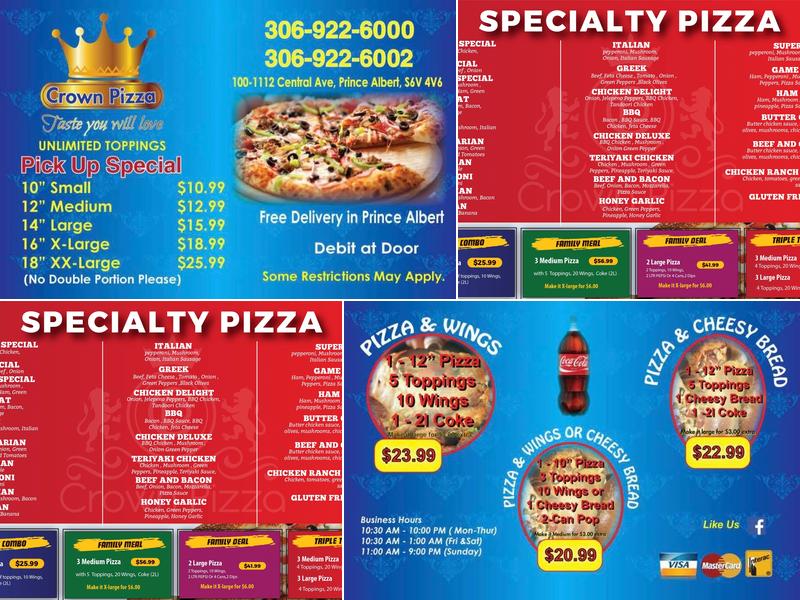Crown Pizza Menu