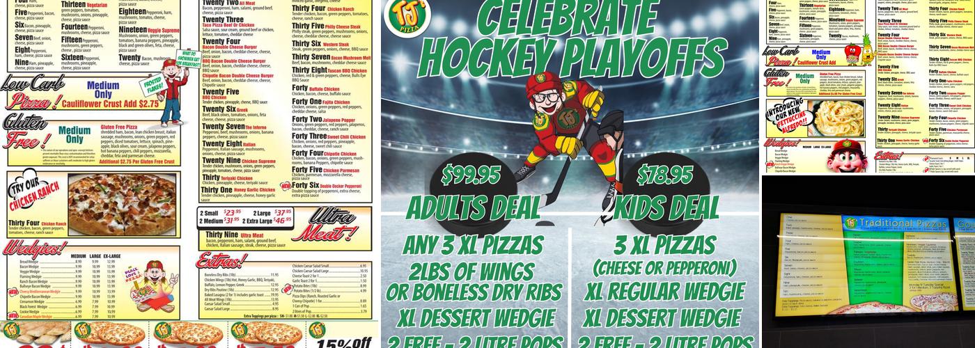 TJ's Pizza Menu