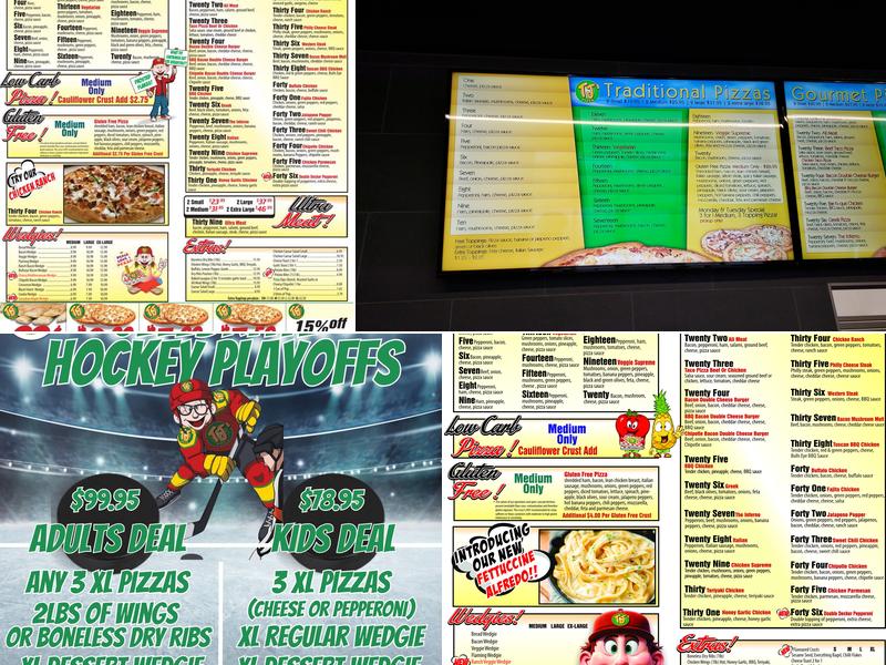 TJ's Pizza Menu