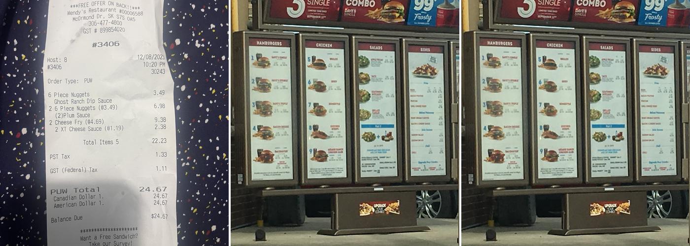 Wendy's Menu