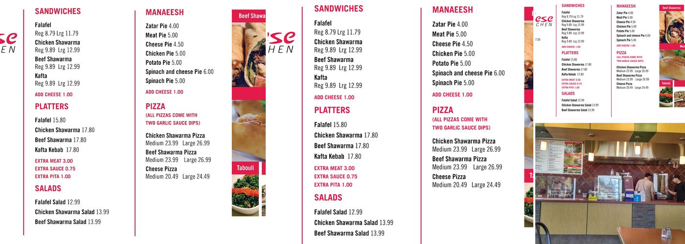 Lebanese Kitchen Menu