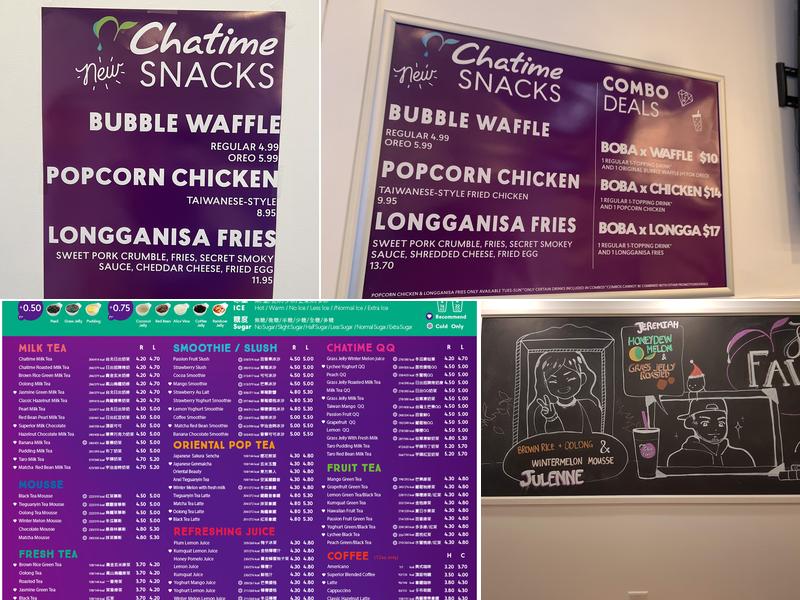 Chatime Menu