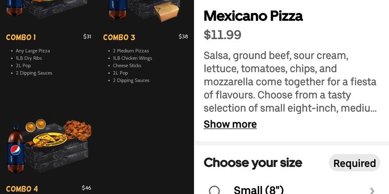 Solaro Pizza Menu