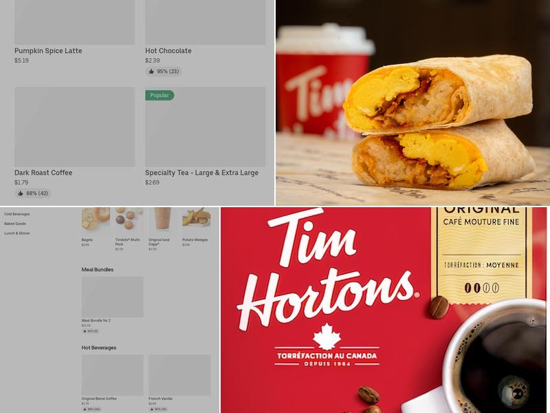 Tim Hortons Menu