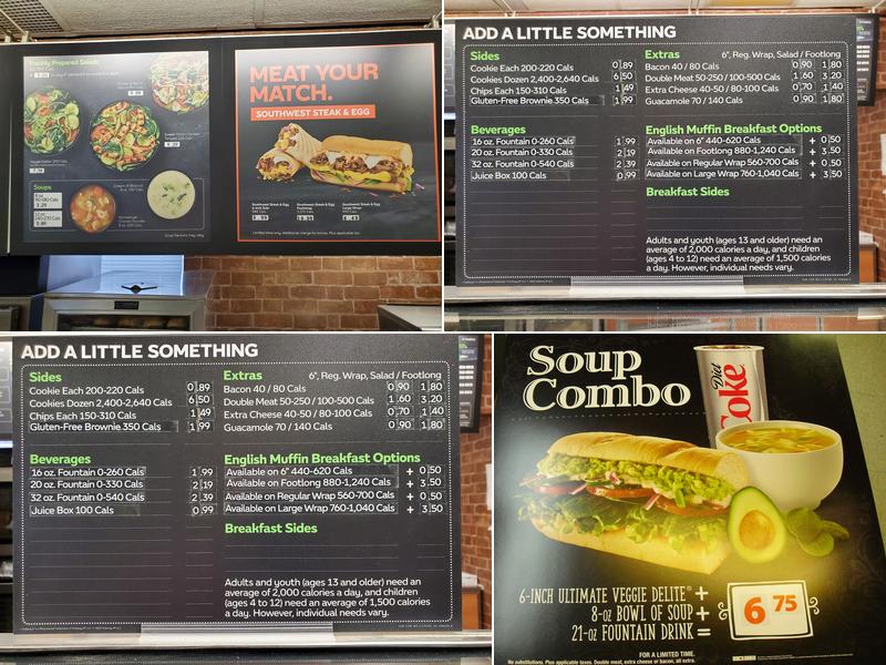 Subway Menu