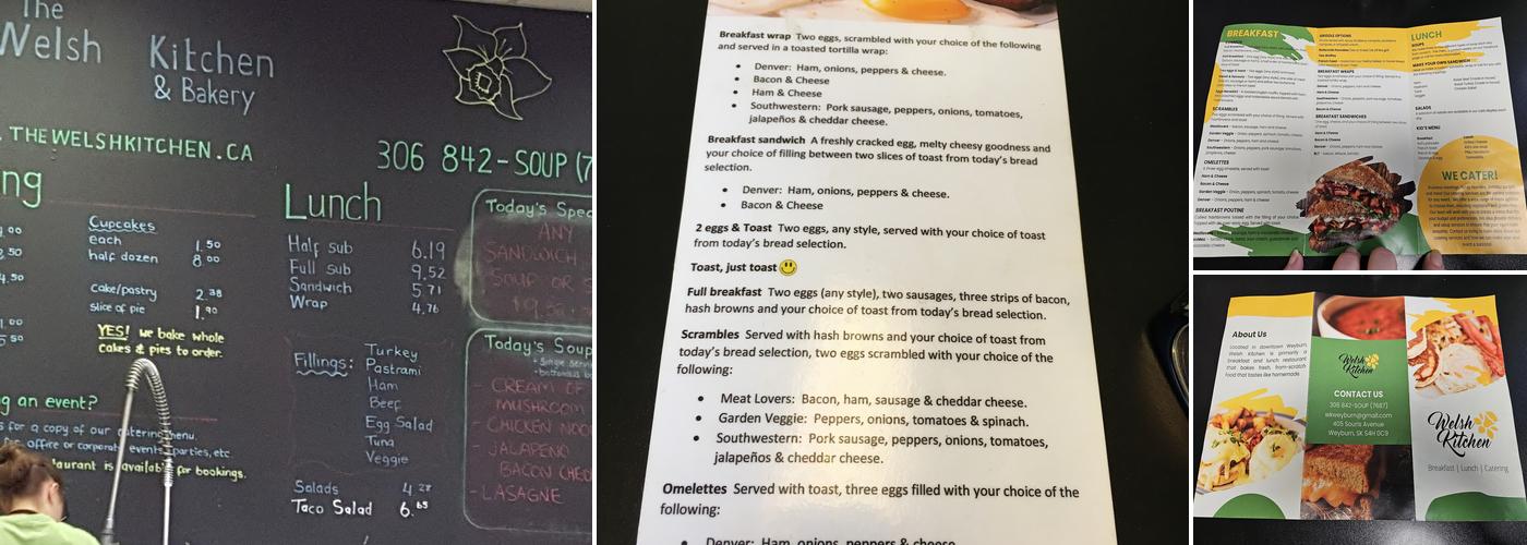 Welsh Kitchen & Bakery Menu