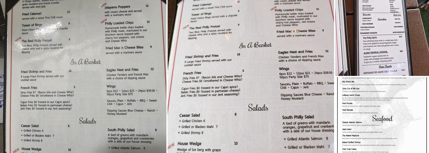 Philly Down South Menu