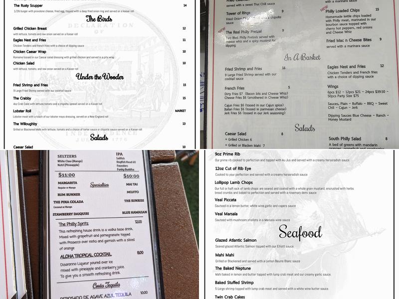 Philly Down South Menu