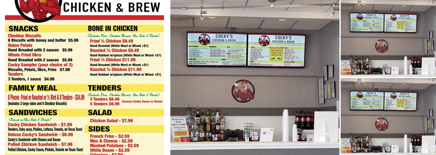 Cocky's Chicken and Brew Menu